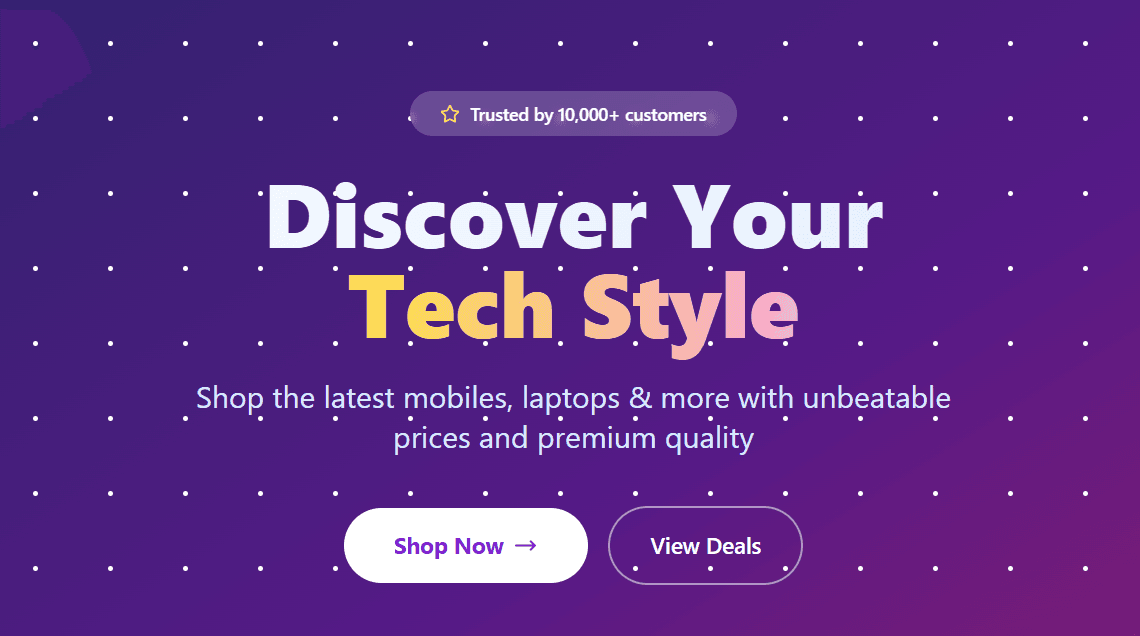 Tech Store ~ MERN Stack project screenshot